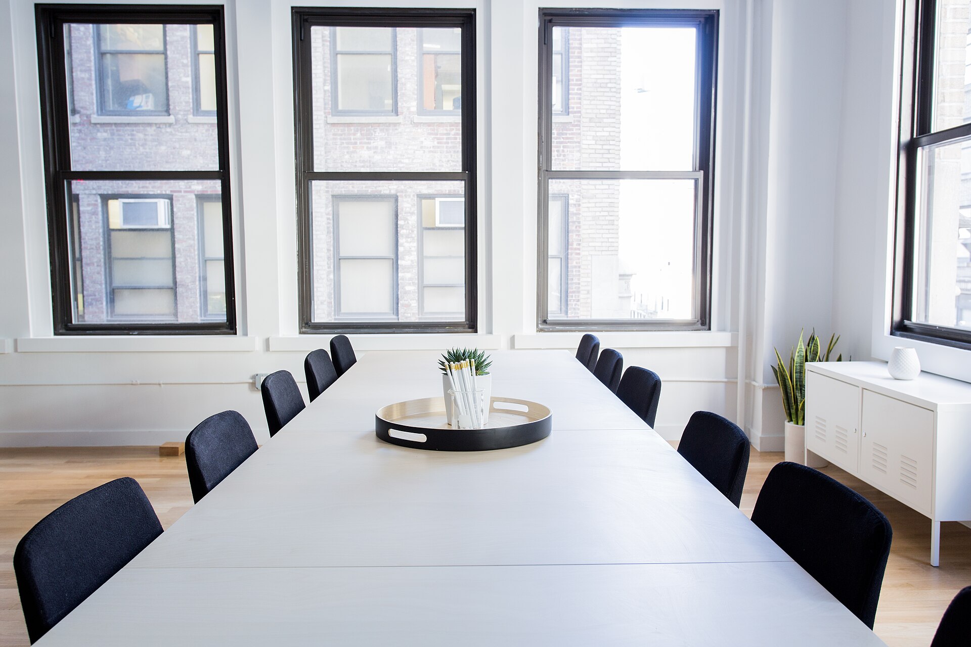 empty meeting room table