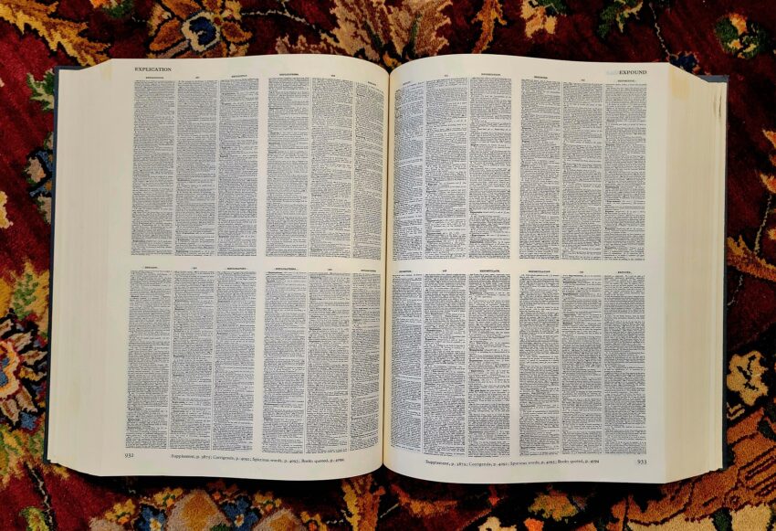 open dictionary page