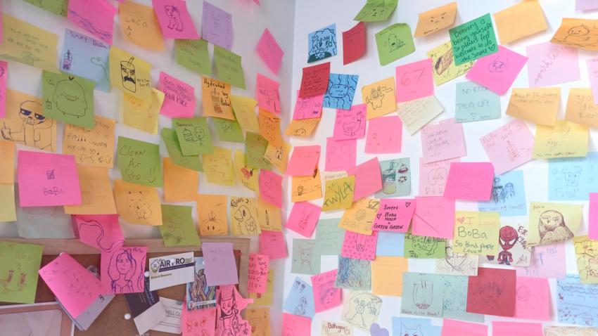 sticky notes wall