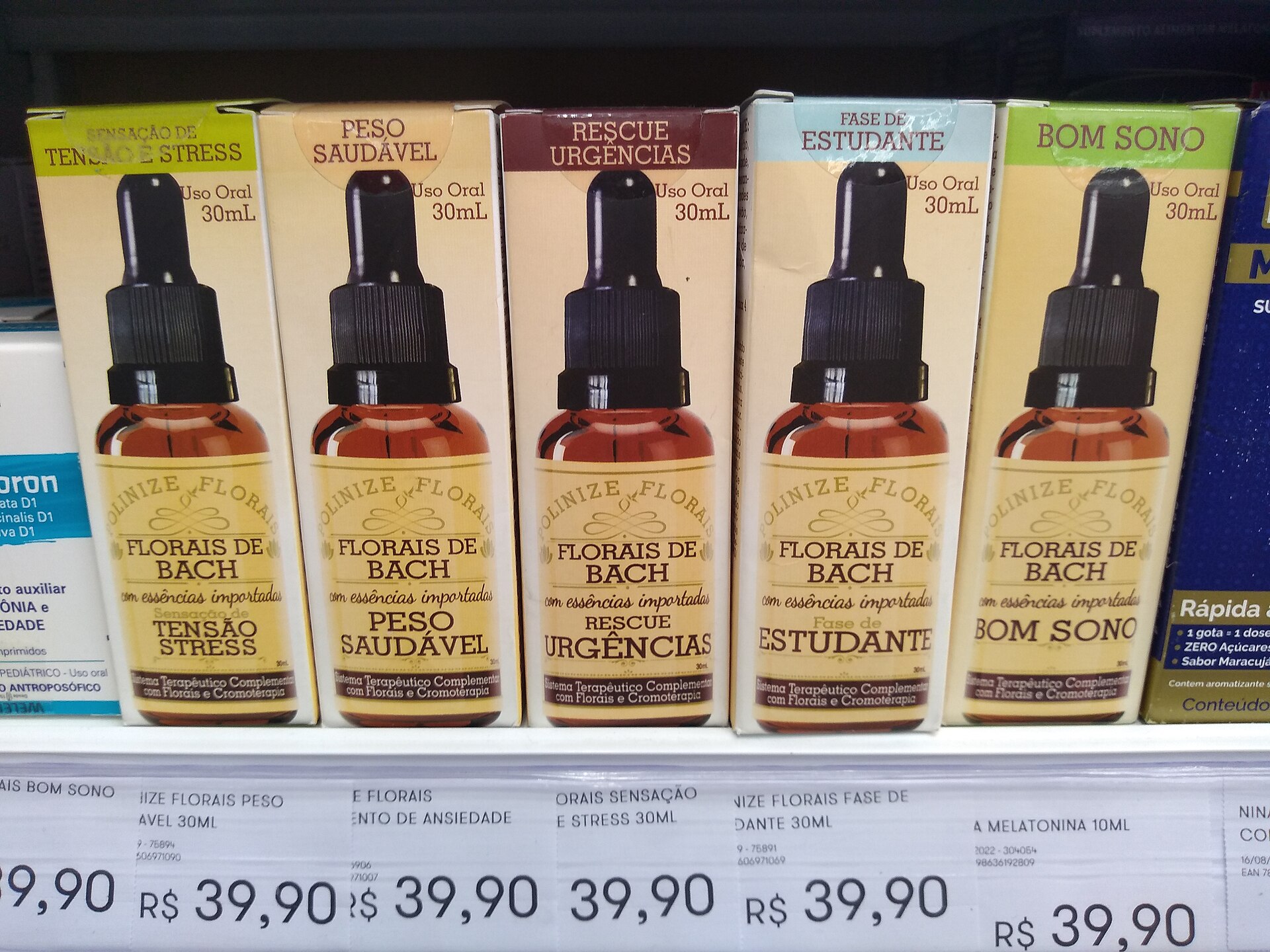 flower essence bottles shelf